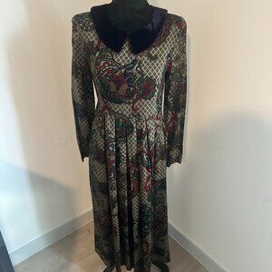 Vintage Jessica Howard Floral Midi Dress Size 6 90s Victorian Cottage Grandma